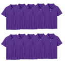 Grape (5-Pack) 20 10-Pack School Uniform Tagless Polo Tshirt for Little Boys & Big Boys
